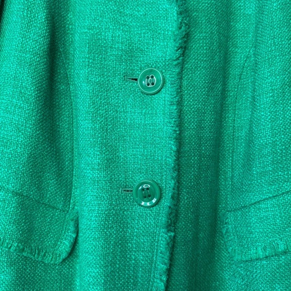 Lafayette 148 Shamrock Tweet Blazer Women Plus Size 14 Preppy Career Formal - Picture 6 of 14